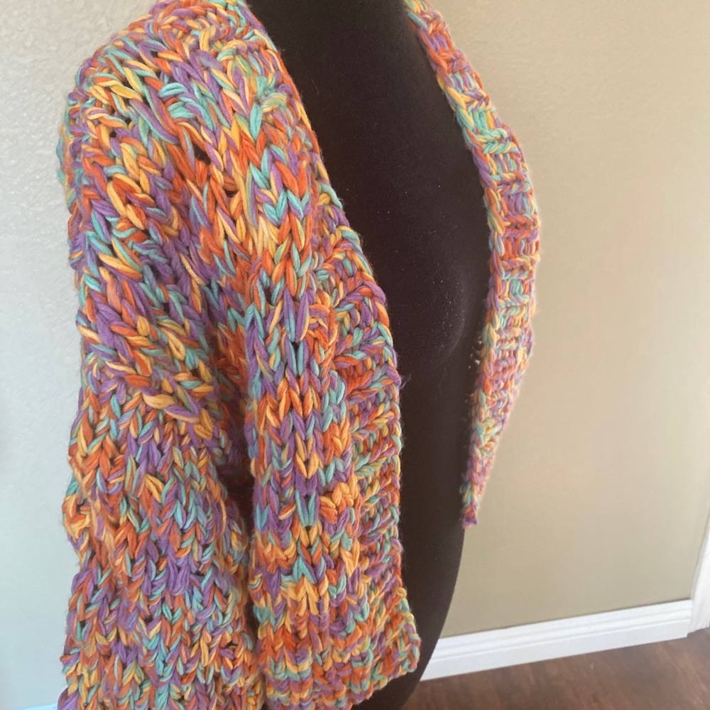 Beginning Boutique Sweater Women's Colorful Knit Cardigan Size M/L